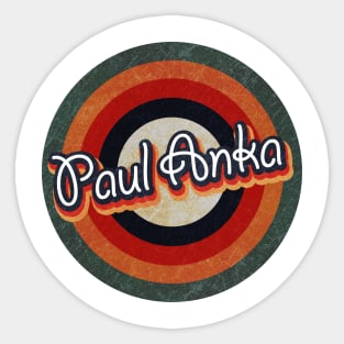 Retro Color Typography Faded Style Paul Anka Sticker